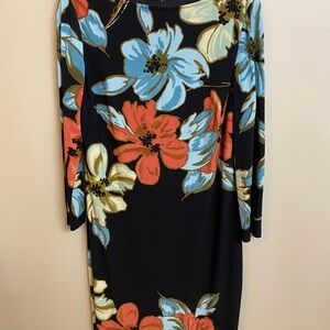 Joseph Ribkoff Black Dress with Floral Design